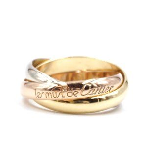 Cartier Trinity Tricolor 18K White Yellow Rose Gold Size 54 Ring